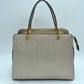 Structured Top Handle Handbag with Zipper Closures - Dusty Silver - Hand Bag