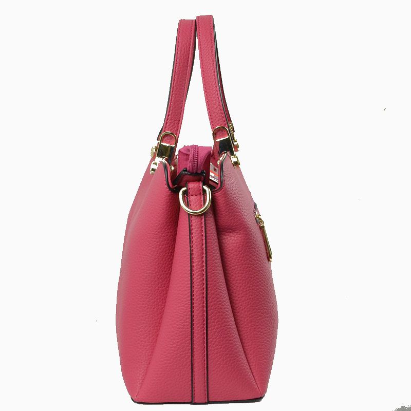 Structured Top Handle Handbag with Zipper Closures - Hand Bag