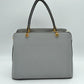 Structured Top Handle Handbag with Zipper Closures - Gray - Hand Bag