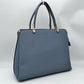 Structured Top Handle Handbag with Zipper Closures - Royal Blue - Hand Bag