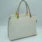 Structured Top Handle Handbag with Zipper Closures - Clear White - Hand Bag
