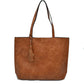 Reversible Faux Leather Tote Bag Vegan Tassel Handbag - Tote Bag