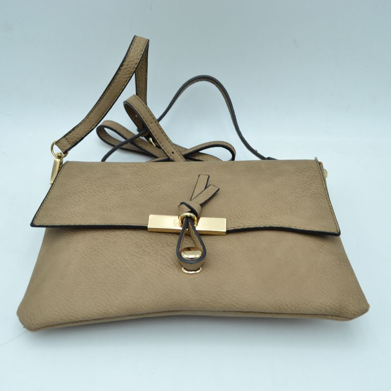 Knot Accent Flap Crossbody Bag with Adjustable Strap - Cross Body Bag