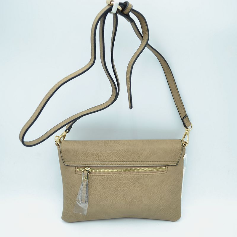 Knot Accent Flap Crossbody Bag with Adjustable Strap - Cross Body Bag
