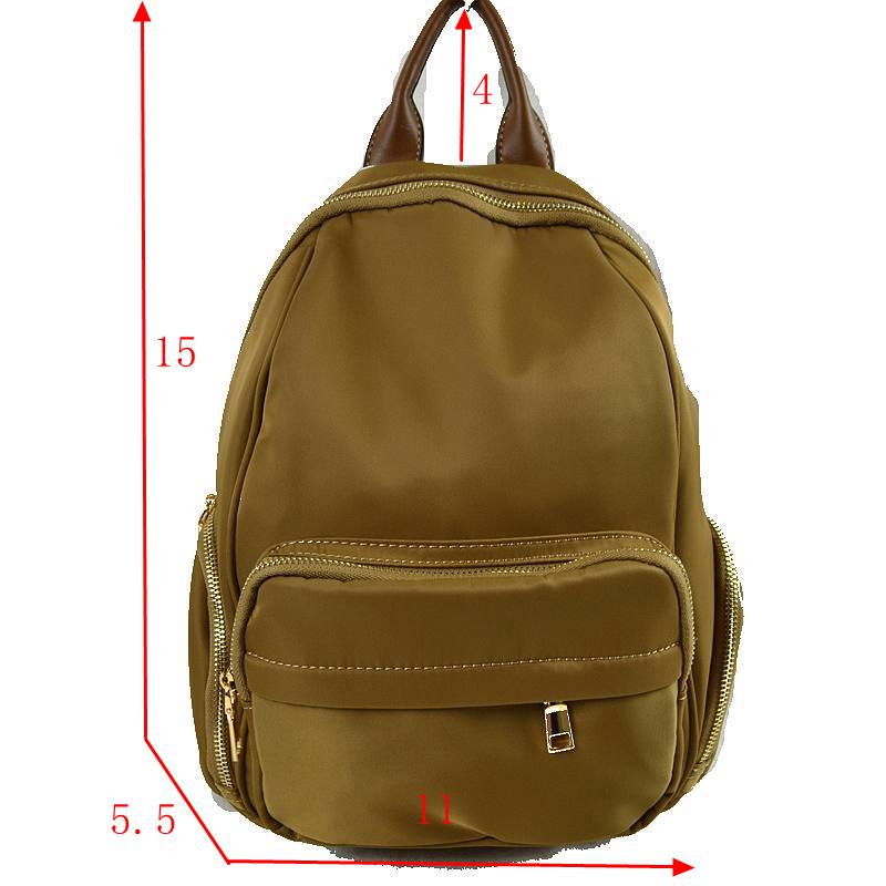 Multi-Pocket Casual Backpack with Metallic Zippers - Backpacks
