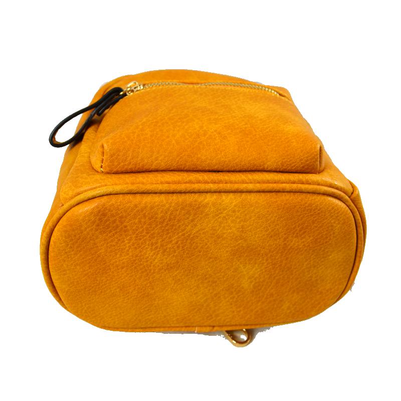Textured Mini Backpack with Front Zipper Pocket - Backpacks