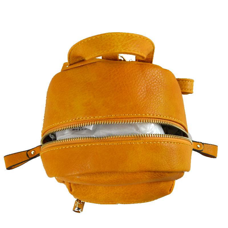Textured Mini Backpack with Front Zipper Pocket - Backpacks