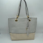 2 n1 Vegan Tote Handbag Pouch Faux Leather Tote Bag - Grey - Tote Bag