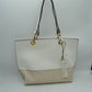 2 n1 Vegan Tote Handbag Pouch Faux Leather Tote Bag - White - Tote Bag