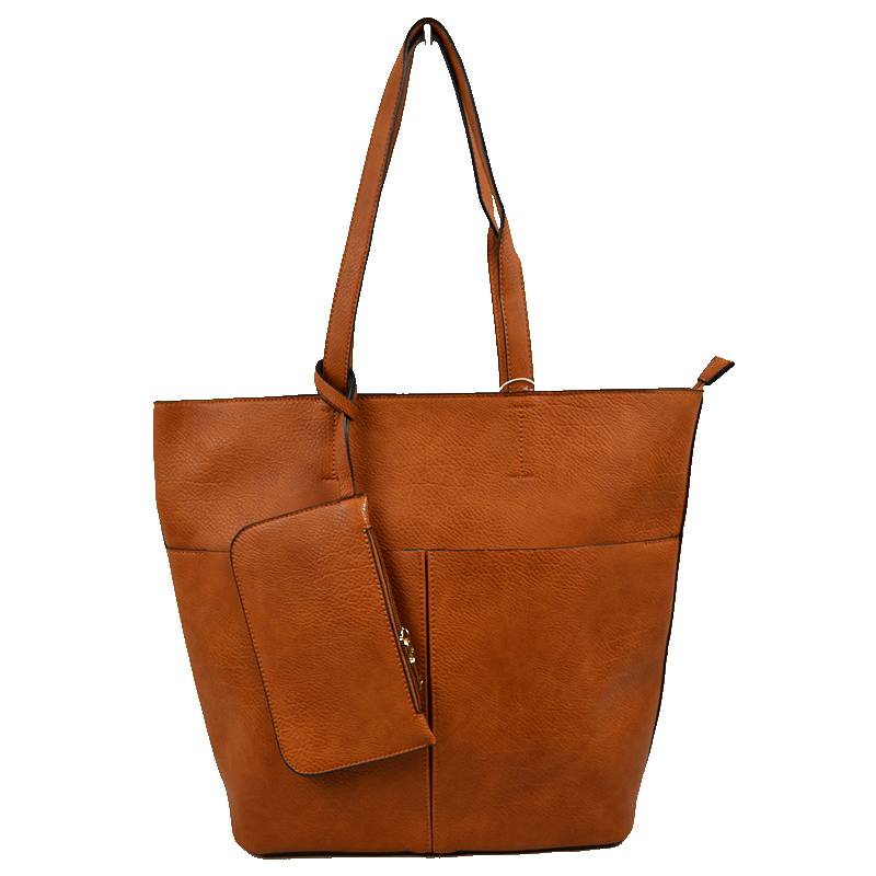3 In 1 Large Soft Faux Leather Womens Tote Handbags - Tote Bag