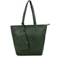 3 In 1 Large Soft Faux Leather Womens Tote Handbags - Dark Green - Tote Bag