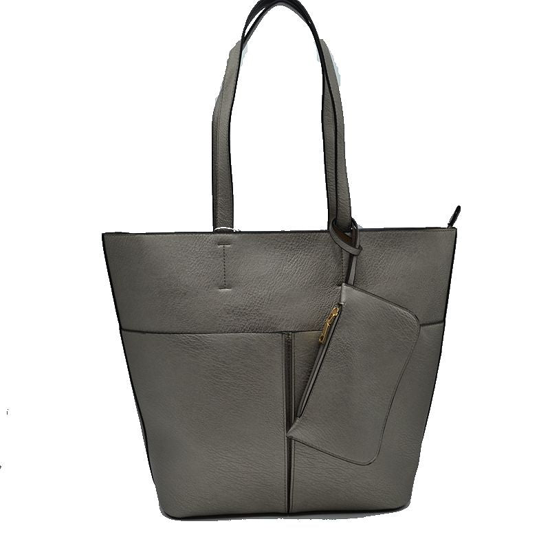 3 In 1 Large Soft Faux Leather Womens Tote Handbags - Tote Bag