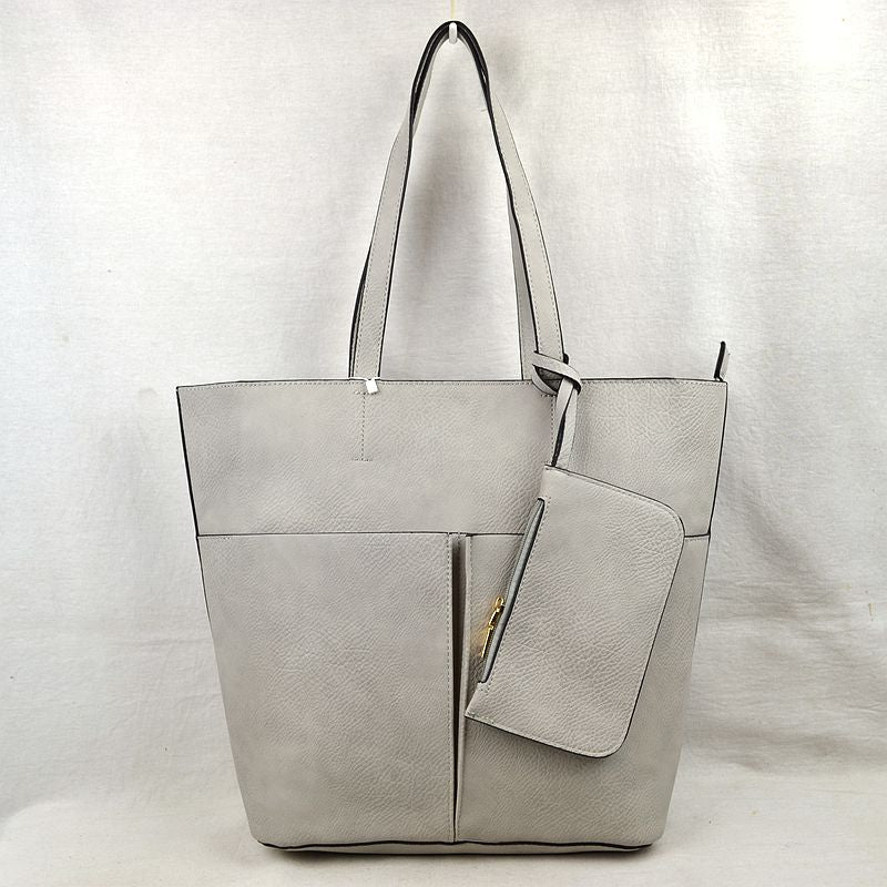 3 In 1 Large Soft Faux Leather Womens Tote Handbags - Tote Bag