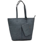 3 In 1 Large Soft Faux Leather Womens Tote Handbags - Royal Blue - Tote Bag