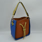 Color-Block Drawstring Bucket Bag with Multi-Strap Options - Brown - Bucket Bag