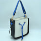 Color-Block Drawstring Bucket Bag with Multi-Strap Options - Clear White - Bucket Bag