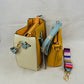 Color-Block Drawstring Bucket Bag with Multi-Strap Options - Bucket Bag