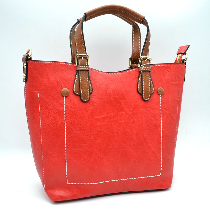 Vegan Leather Tote Shoulder Handbags For Women - Tote Bag