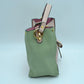 Studded Two-Tone Bucket Bag with Top Handle and Decorative Strap - Bucket Bag