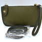 Pebbled Crossbody Clutch Bag with Removable Straps - Dark Green - Crossbody Bag