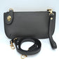 Pebbled Crossbody Clutch Bag with Removable Straps - Dark Gray - Crossbody Bag