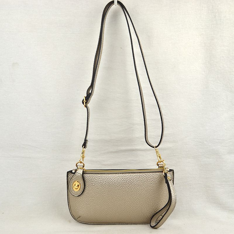 Pebbled Crossbody Clutch Bag with Removable Straps - Desert - Crossbody Bag