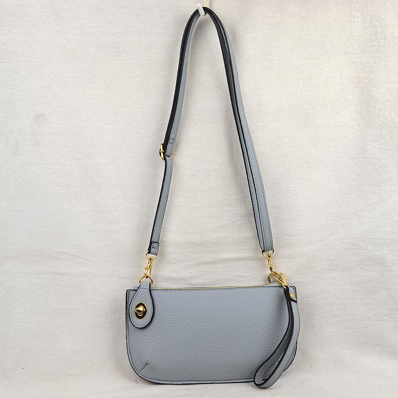 Pebbled Crossbody Clutch Bag with Removable Straps - Gray - Crossbody Bag