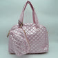 2-in-1 Large Quilted Tote Bag with Pouch - Tote Bag