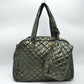 2-in-1 Large Quilted Tote Bag with Pouch - Olive - Tote Bag