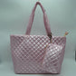 2-in-1 Large Quilted Zipper Tote with Pouch - Tote Bag