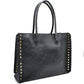 Women’s Studded Faux Leather Whipstitch Shoulder Bag Tote - Tote Bag