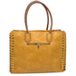 Women’s Studded Faux Leather Whipstitch Shoulder Bag Tote - Tote Bag