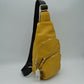 Multi-Zipper Crossbody Sling Bag with Adjustable Strap - Yellow - Sling Bag
