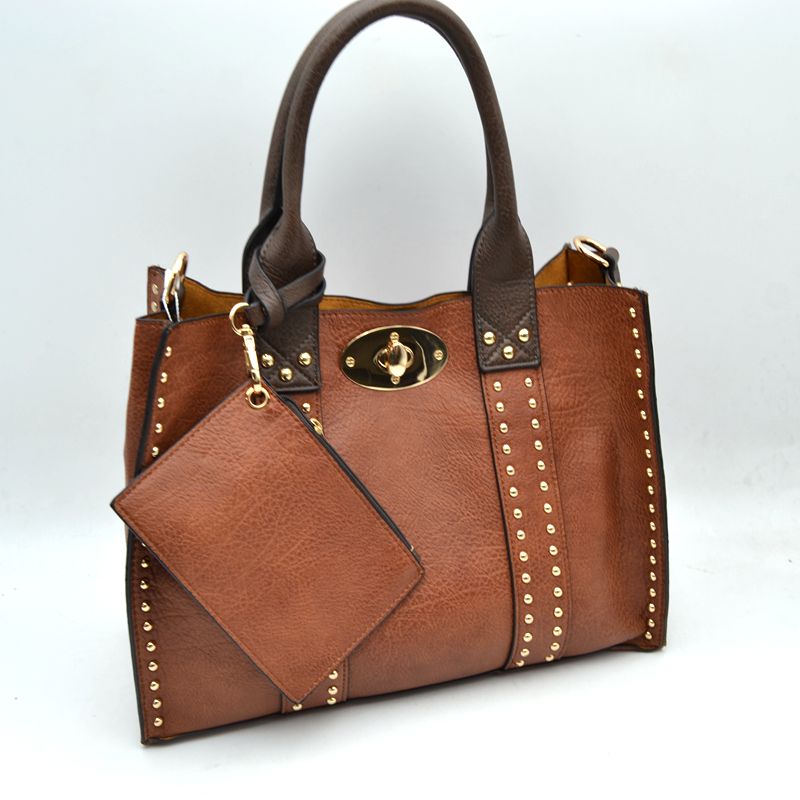 Harper Studded Turn Lock Satchel Set