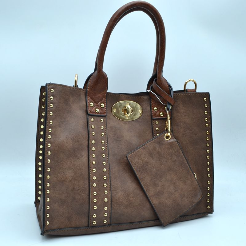 Harper Studded Turn Lock Satchel Set
