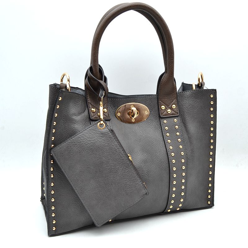 Harper Studded Turn Lock Satchel Set