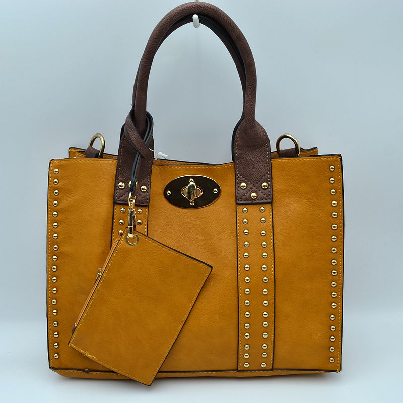Harper Studded Turn Lock Satchel Set