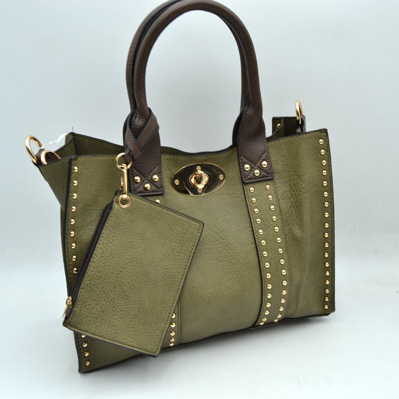 Harper Studded Turn Lock Satchel Set