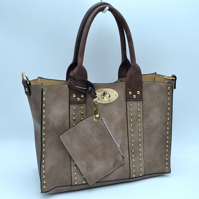 Harper Studded Turn Lock Satchel Set