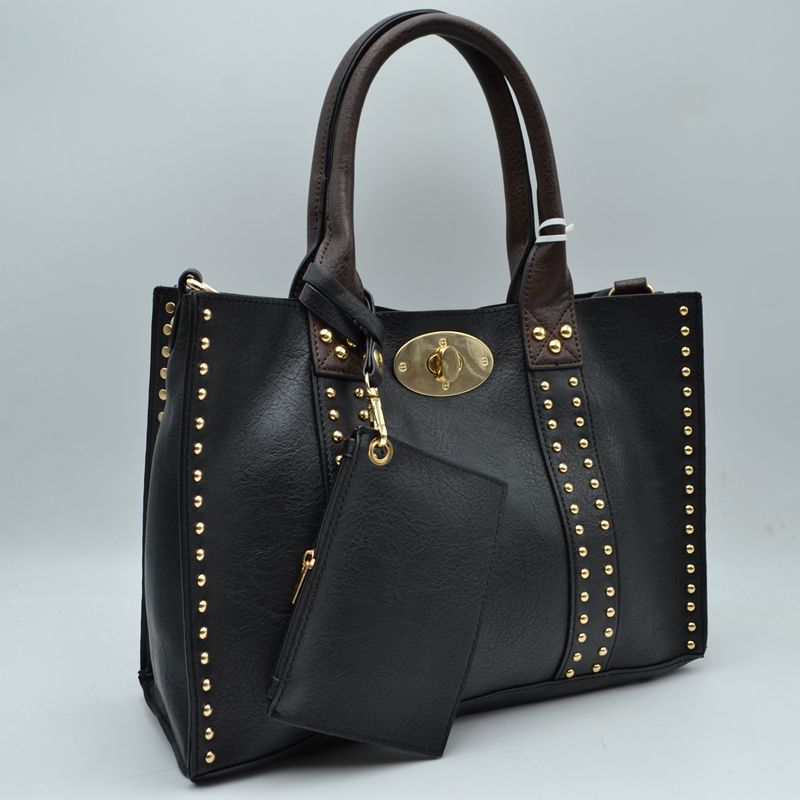 Harper Studded Turn Lock Satchel Set