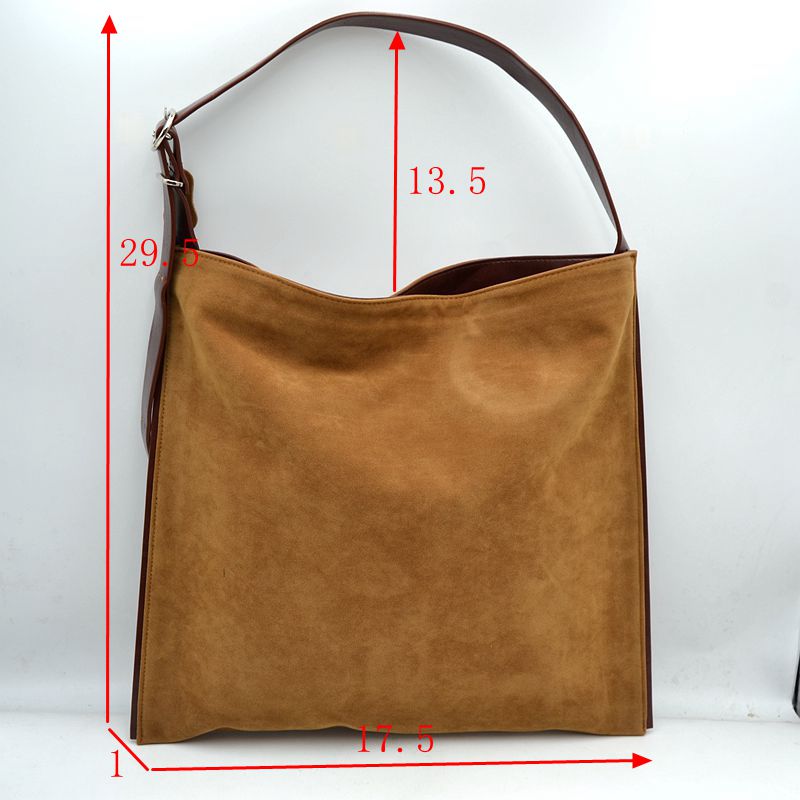 Slouchy Hobo Shoulder Bag with Adjustable Buckle Strap - Shoulder Bag