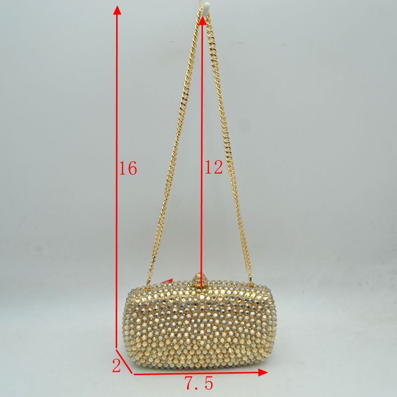 Beaded Evening Clutch Bag with Removable Chain Strap - Clutch Bags