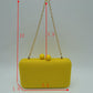 Textured Box Clutch Bag with Double Bead Clasp and Chain Strap - Clutch Bags