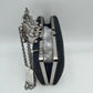 Studded Evening Clutch with Ornate Leaf Clasp Detail - Clutch Bags