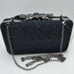 Studded Evening Clutch with Ornate Leaf Clasp Detail - Clutch Bags