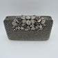 Studded Evening Clutch with Ornate Leaf Clasp Detail - Clutch Bags