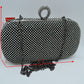 Embellished Box Clutch with Ring Top Clasp - Clutch Bags