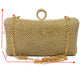 Shimmering Studded Clutch Bag with Textured O-Ring Clasp - Clutch Bags