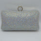 Shimmering Studded Clutch Bag with Textured O-Ring Clasp - Clutch Bags