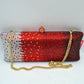 Elongated Evening Clutch Bag with Slender Chain Strap - Clutch Bags